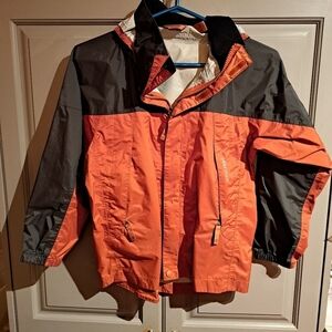 Marmot boys size 8 or medium burnt orange and black water resistant jacket